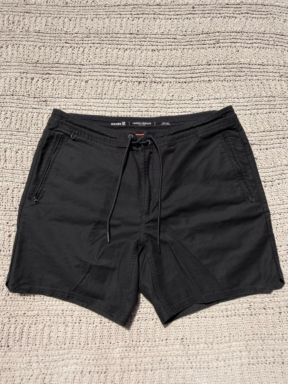 Roark Men’s Black Layover Traveler Shorts with Zipper Pockets